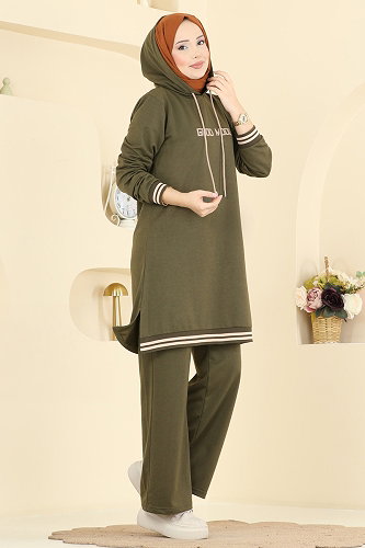 moda selvim طقم اخضر عفني 716PM271 - Thumbnail