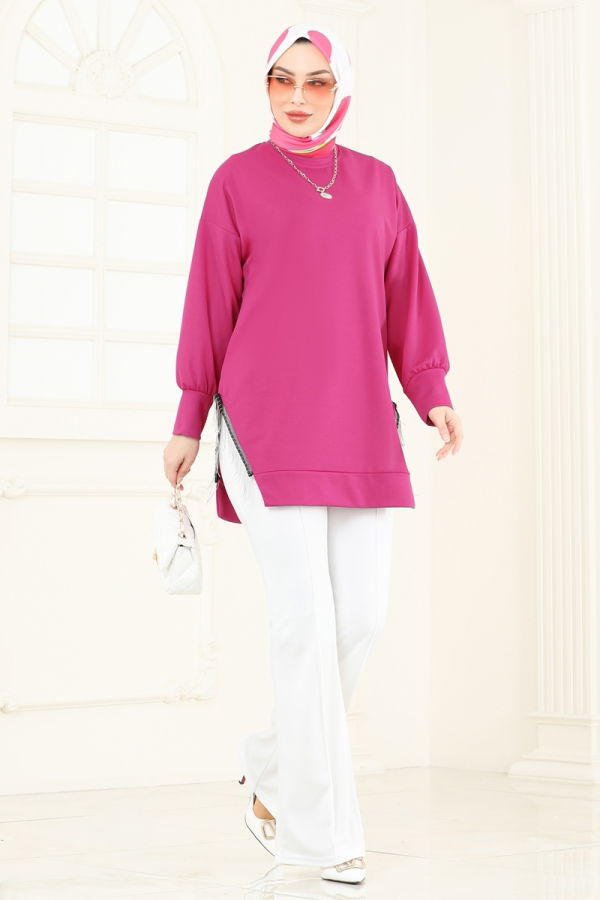 Modaselvim NET 20%+20% DISCOUNT IN THE CARD Combined 7225AYD574 Fuchsia & Ecru