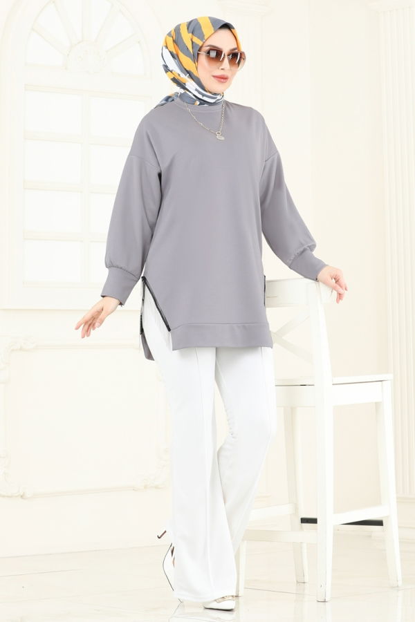 Modaselvim NET 20%+20% DISCOUNT IN THE CARD Combined 7225AYD574 Gray&Ecru