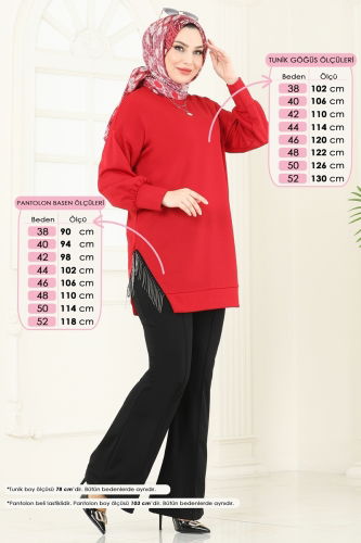 moda selvim Combined 7225AYD574 Red & Black - Thumbnail