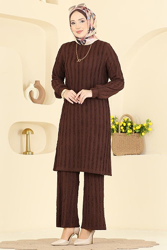 moda selvim طقم بني 724PM271 - Thumbnail