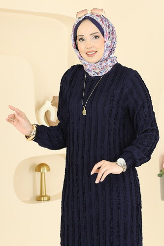 moda selvim طقم كحلي 724PM271 - Thumbnail