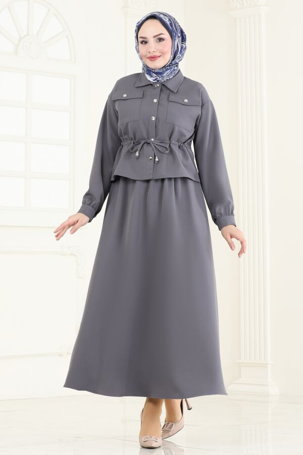 Modaselvim خصم صافٍ20%+20% في سلة التسوق طقم رمادي غامق 730MP806