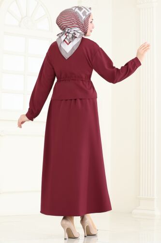 moda selvim طقم خمري 730MP806 - Thumbnail
