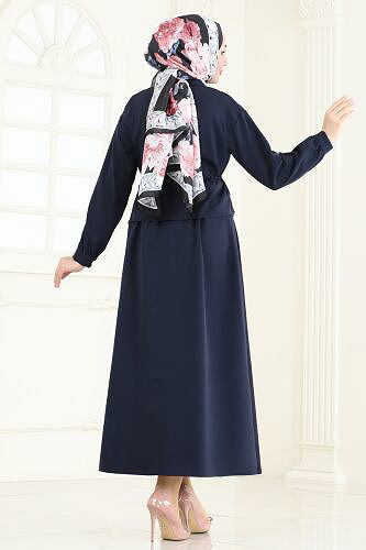 moda selvim طقم كحلي 730MP806 - Thumbnail