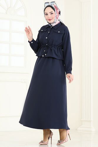 moda selvim طقم كحلي 730MP806 - Thumbnail