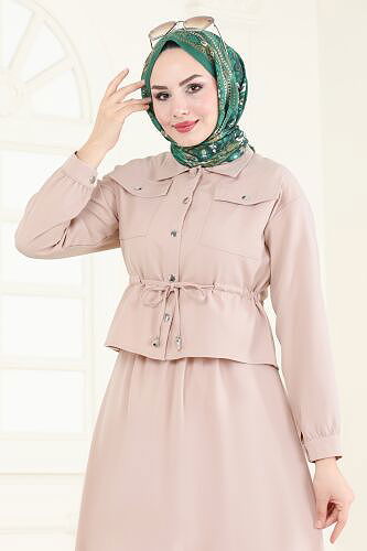 moda selvim طقم بيج 730MP806 - Thumbnail