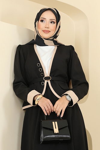 moda selvim طقم أسود 7452MP806 - Thumbnail