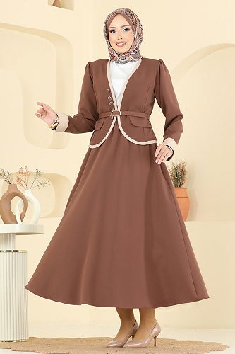 moda selvim طقم بني 7452MP806 - Thumbnail