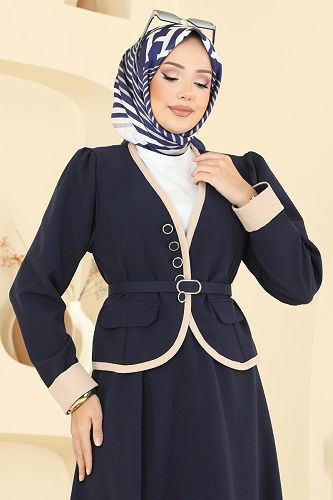 moda selvim طقم كحلي 7452MP806 - Thumbnail