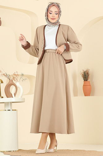 moda selvim طقم بيج 7452MP806 - Thumbnail