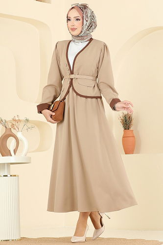 moda selvim طقم بيج 7452MP806 - Thumbnail