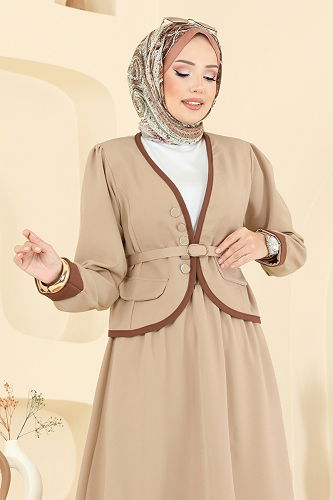 moda selvim طقم بيج 7452MP806 - Thumbnail