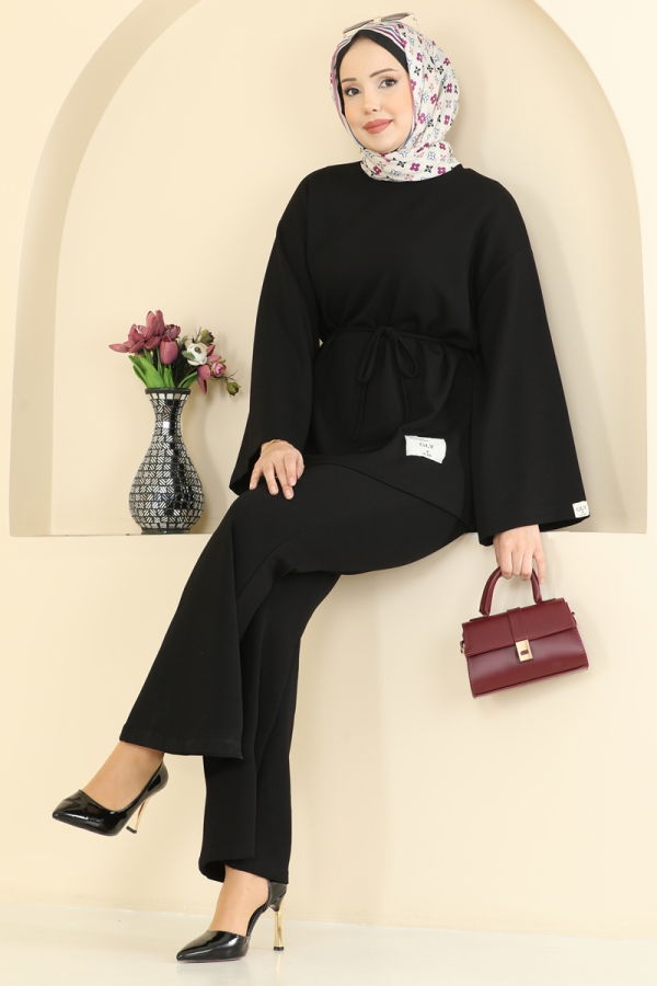 Modaselvim Hijab Combinations Combined 755OZN1046 Black