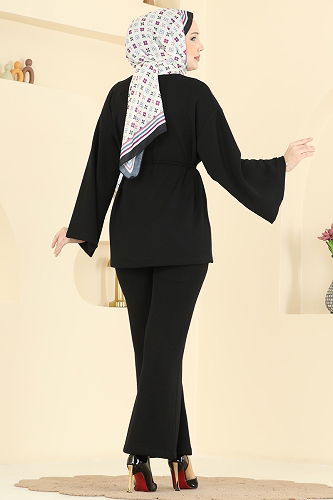 moda selvim طقم أسود 755OZN1046 - Thumbnail