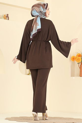 moda selvim طقم بني 755OZN1046 - Thumbnail