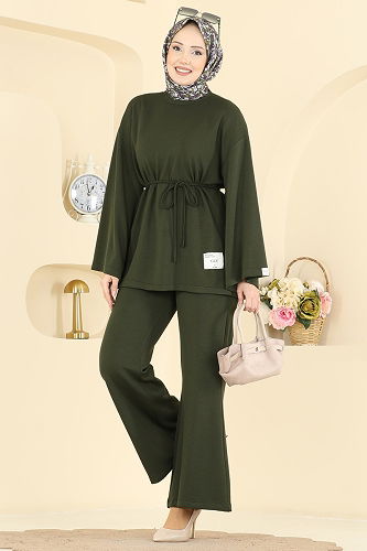 moda selvim طقم اخضر عفني 755OZN1046 - Thumbnail