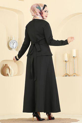 moda selvim طقم أسود 763SHE1174 - Thumbnail