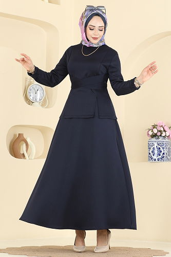 moda selvim طقم كحلي 763SHE1174 - Thumbnail