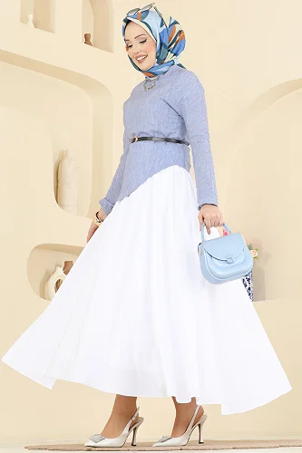 moda selvim طقم أزرق 773OZN1046 - Thumbnail