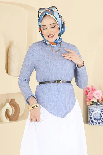 moda selvim طقم أزرق 773OZN1046 - Thumbnail