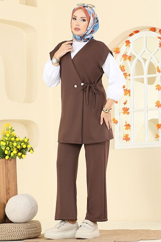 moda selvim طقم بني 8002TEG847 - Thumbnail