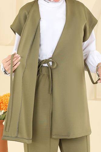 moda selvim طقم اخضر عفني 8002TEG847 - Thumbnail