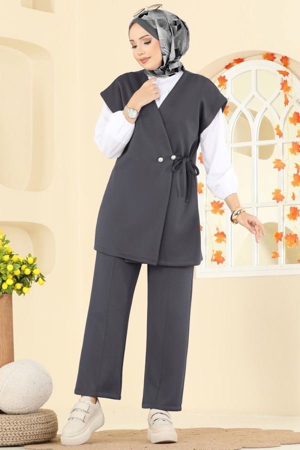 Modaselvim Hijab Combinations Combined 8002TEG847 Smoked