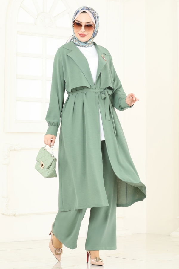 Modaselvim NET 20%+20% DISCOUNT IN THE CARD Combined 8006TRT545 Almond Green