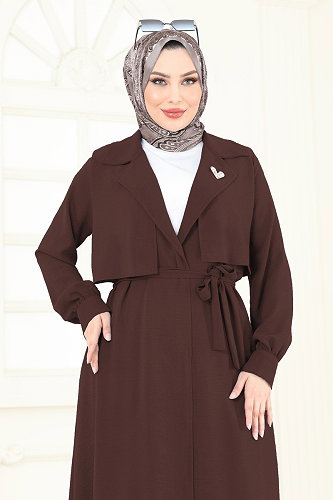 moda selvim طقم بني 8006TRT545 - Thumbnail