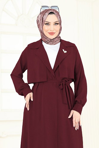 moda selvim طقم خمري 8006TRT545 - Thumbnail