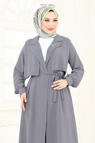 moda selvim طقم رمادي 8006TRT545 - Thumbnail