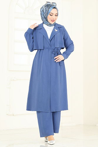 moda selvim طقم ازرق 8006TRT545 - Thumbnail