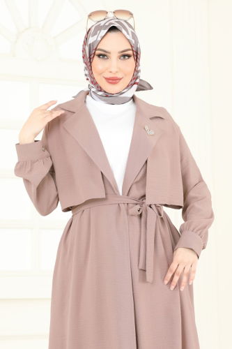 moda selvim طقم بيج 8006TRT545 - Thumbnail