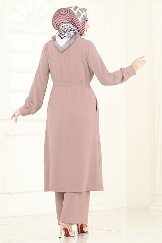 moda selvim طقم بيج 8006TRT545 - Thumbnail