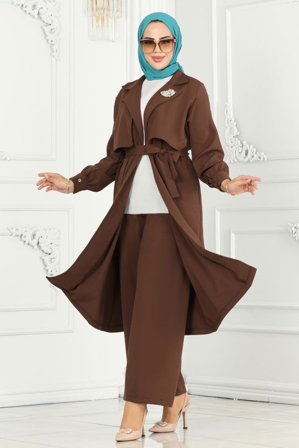 Modaselvim Hijab Combinations COMBINED 8008TRT545 Brown