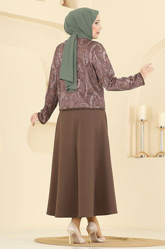 moda selvim طقم بني 8010TEG847 - Thumbnail