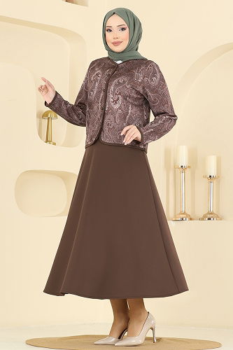 moda selvim طقم بني 8010TEG847 - Thumbnail