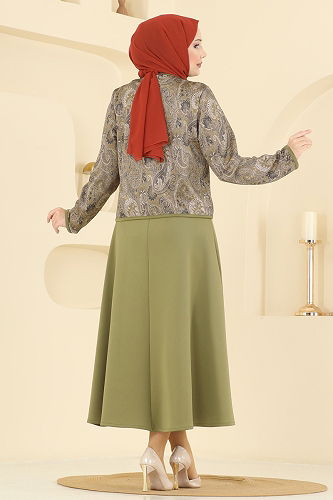 moda selvim طقم اخضر عفني 8010TEG847 - Thumbnail