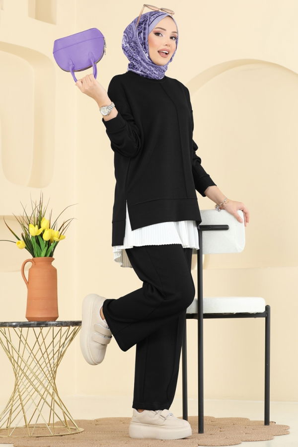 Modaselvim الاطقم طقم أسود 8010UZ662