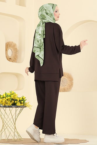 moda selvim طقم بني 8010UZ662 - Thumbnail