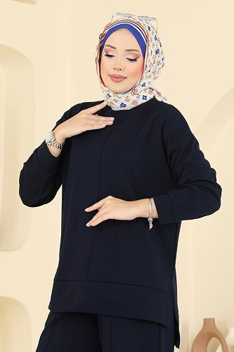 moda selvim طقم كحلي 8010UZ662 - Thumbnail