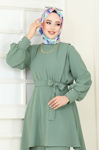 moda selvim Combined 8018TRT545 Almond Green - Thumbnail