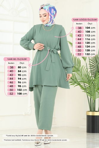 moda selvim Combined 8018TRT545 Almond Green - Thumbnail