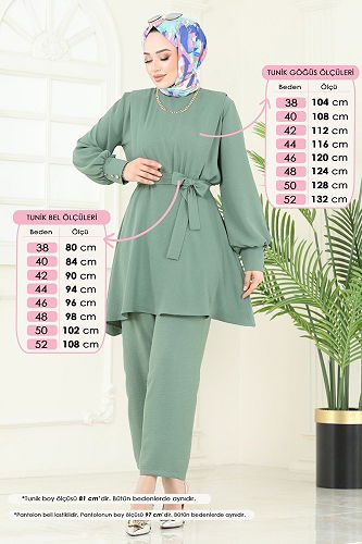 moda selvim Combined 8018TRT545 Almond Green - Thumbnail