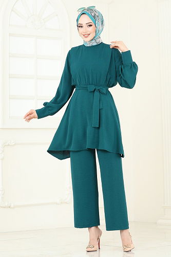 moda selvim طقم زيتي 8018TRT545 - Thumbnail