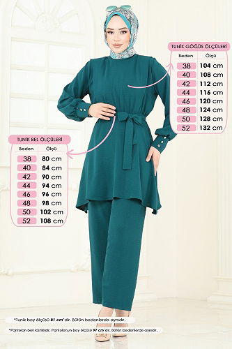 moda selvim طقم زيتي 8018TRT545 - Thumbnail