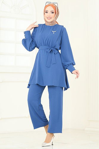 moda selvim طقم ازرق 8018TRT545 - Thumbnail