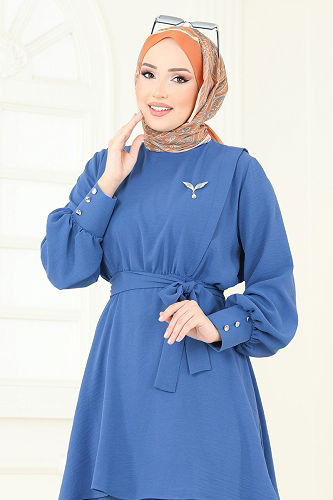 moda selvim طقم ازرق 8018TRT545 - Thumbnail