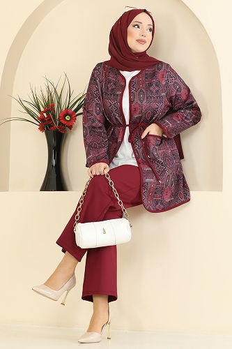 moda selvim Combined 8019TEG847 Burgundy - Thumbnail